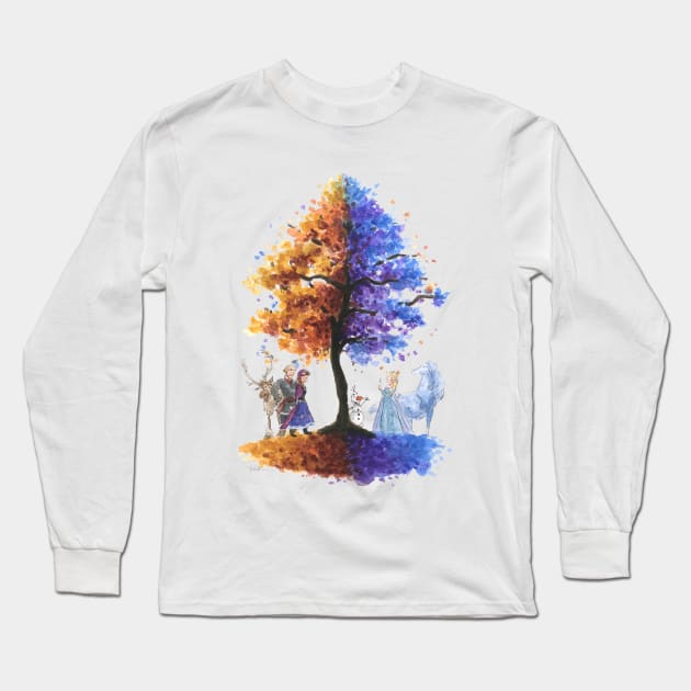 Frozen Double Tree Long Sleeve T-Shirt by Carlotta Mascolo Art